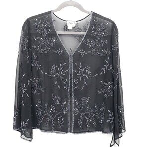 JMD Embellished Top Womens‎ 2X Black Whimsigoth Fairy Grunge Witchy Dark...